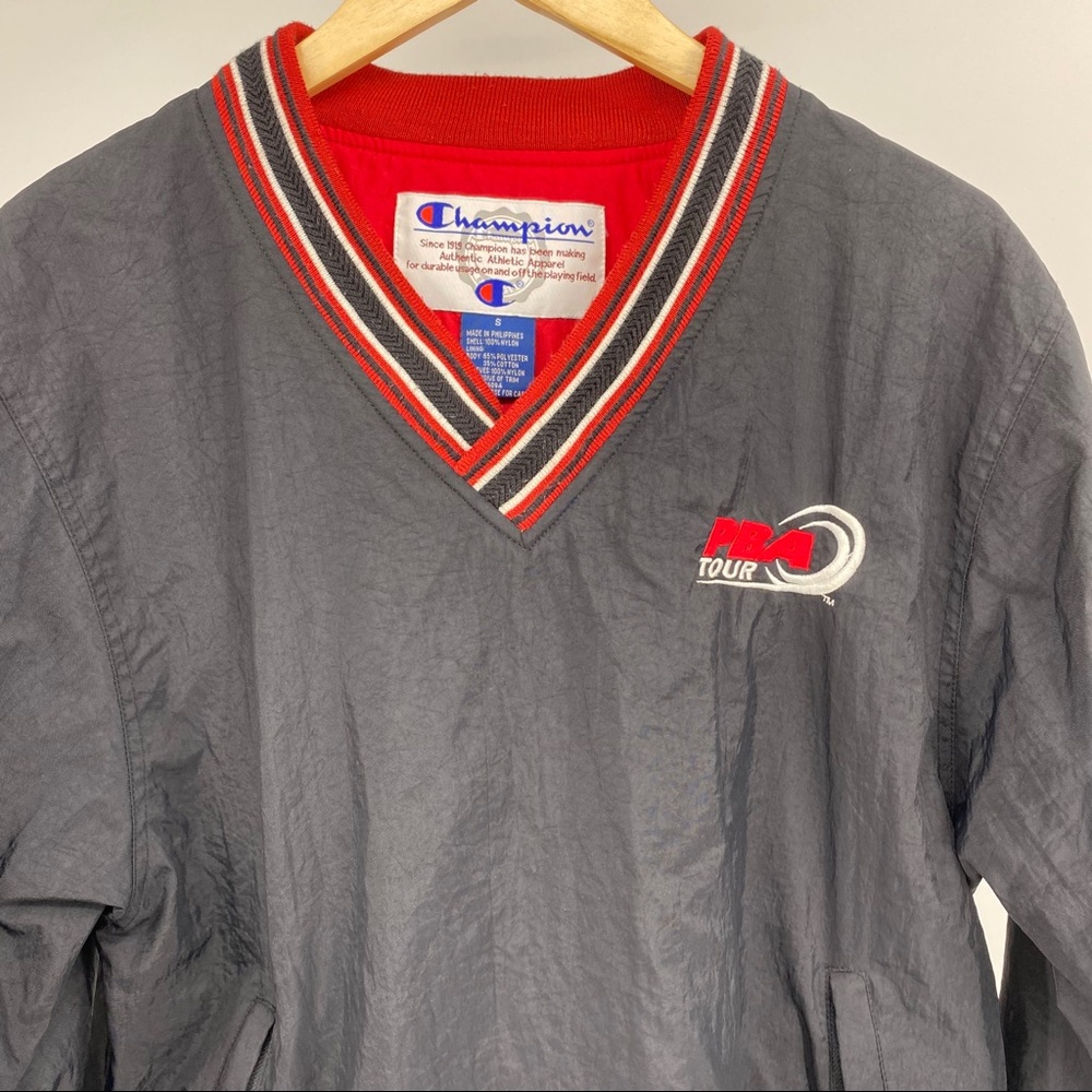 Champion PBA Tour Black V-Neck Pullover Jacket S - Picture 2 of 9